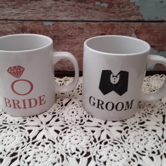 Large "Bride & Groom"  Coffee Mugs - Picture 1 of 4